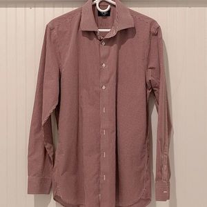 Tie Bar Brand Men’s Red/Burgundy Button-Down Dress Shirt